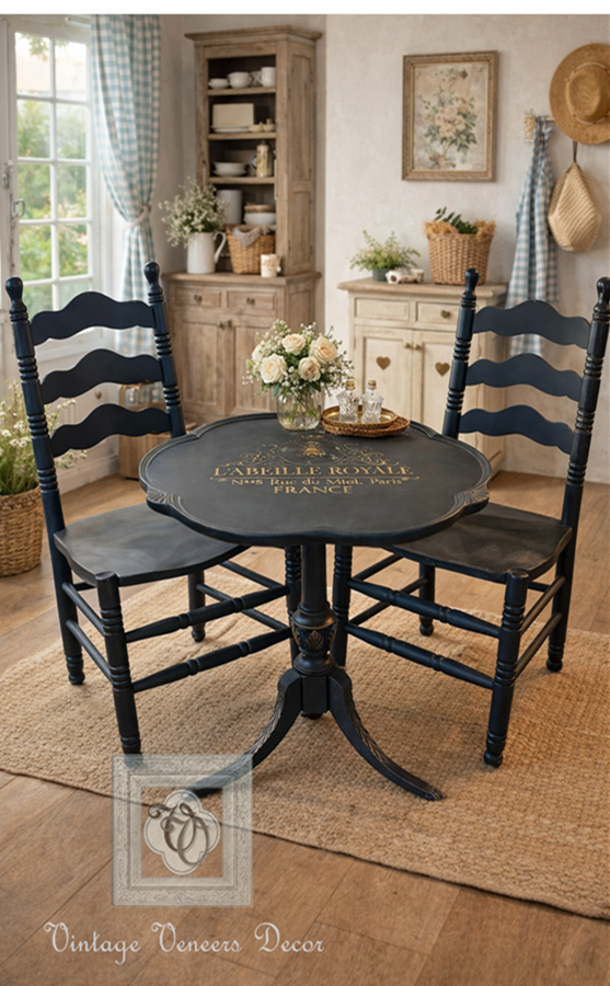 【P251】✧ フレンチスタイル ✧ ハンドペイント ナイトテーブル FURNITURE | Vintage Veneers Decor | Hand-Painted Furnishings
