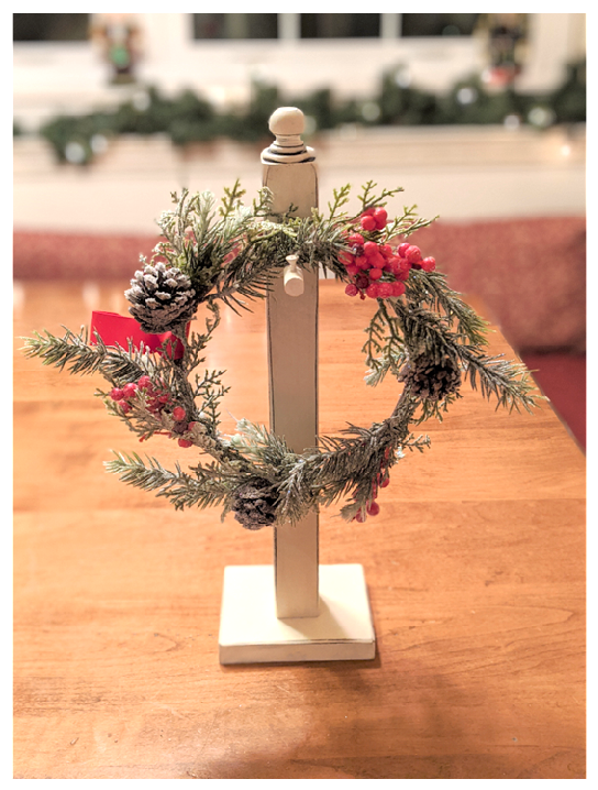 Wooden Wreath Stand, White, Oil Rubbed Bronze or Custom Colors