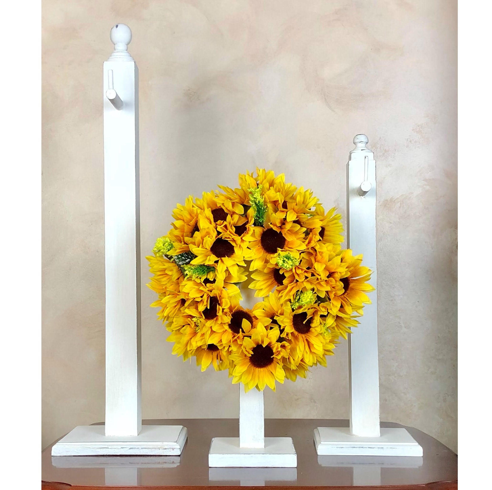 Wooden Wreath Stand, White, Oil Rubbed Bronze or Custom Colors Available, Vintage Veneers Decor